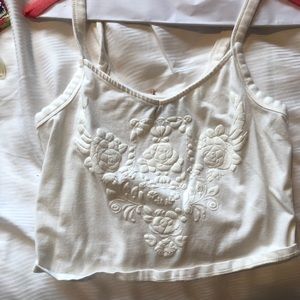 white crop top tank